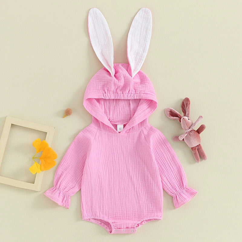 KMK - Easter Outfit Bunny Ear Hoodie Romper