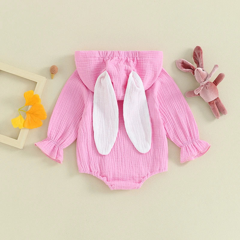 KMK - Easter Outfit Bunny Ear Hoodie Romper