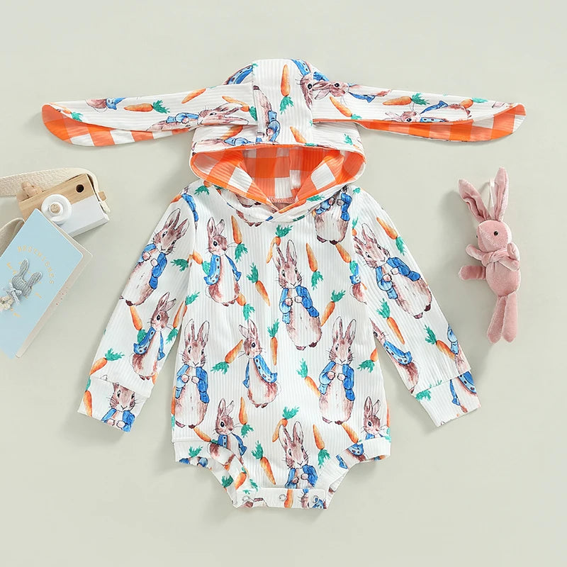 KMK - Easter Rabbit Hooded Long Sleeve romper