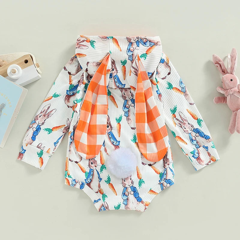 KMK - Easter Rabbit Hooded Long Sleeve romper