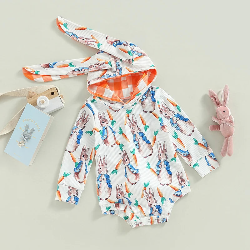 KMK - Easter Rabbit Hooded Long Sleeve romper