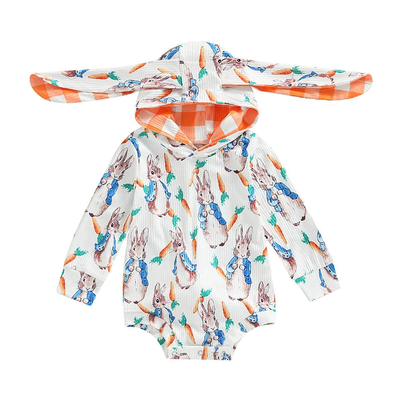 KMK - Easter Rabbit Hooded Long Sleeve romper