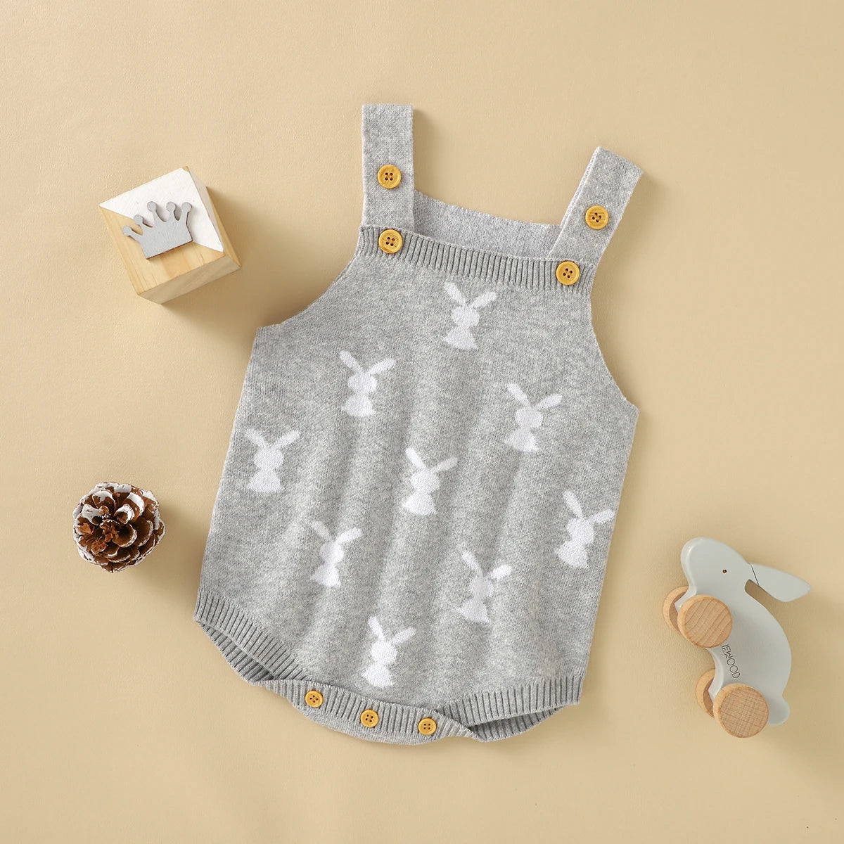 KMK - Easter Rabbit Sleeveless Knitted Romper