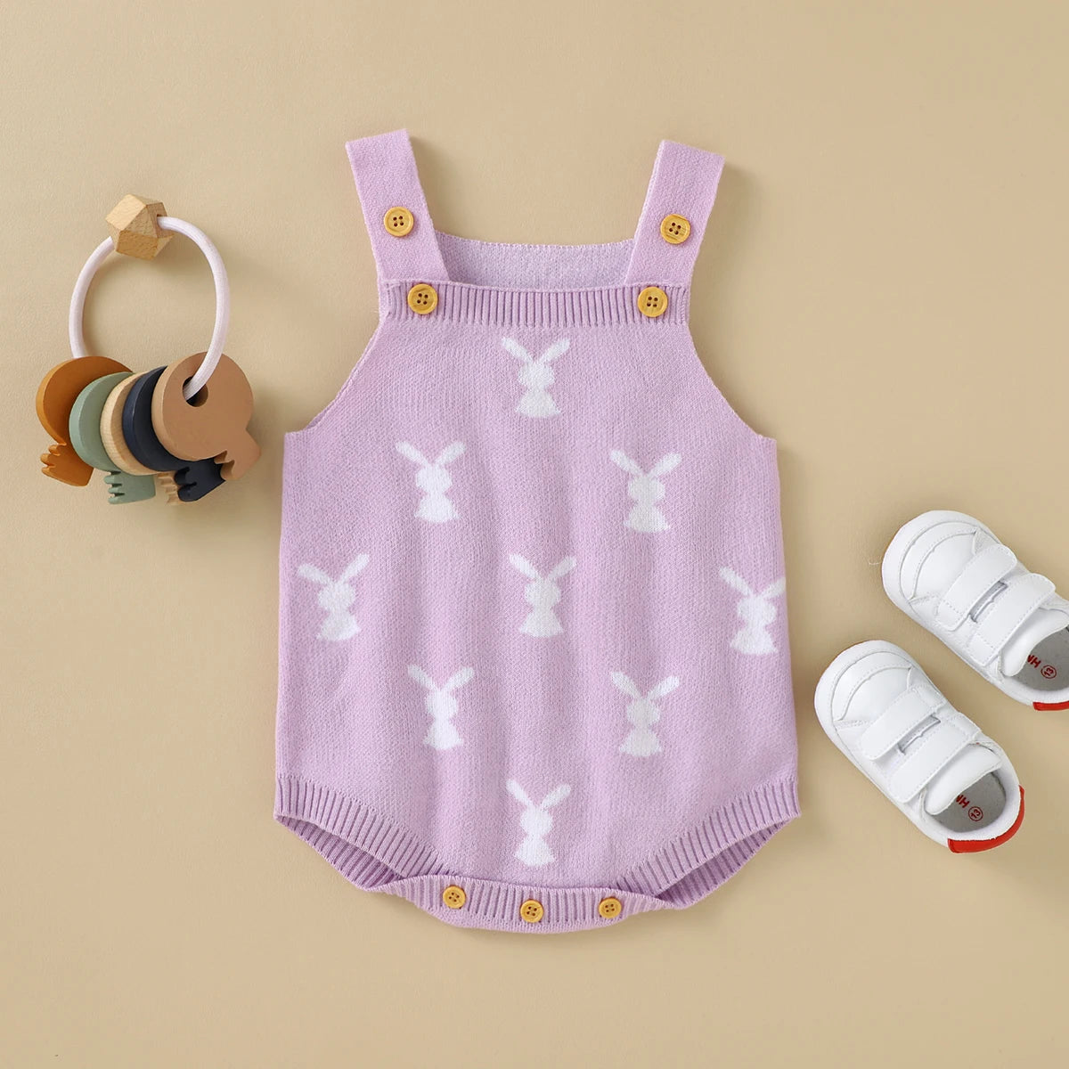 KMK - Easter Rabbit Sleeveless Knitted Romper