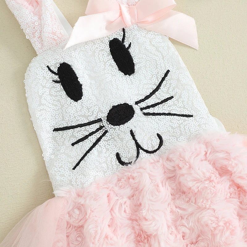 KMK - Easter Sequin Bunny Sleeveless Romper