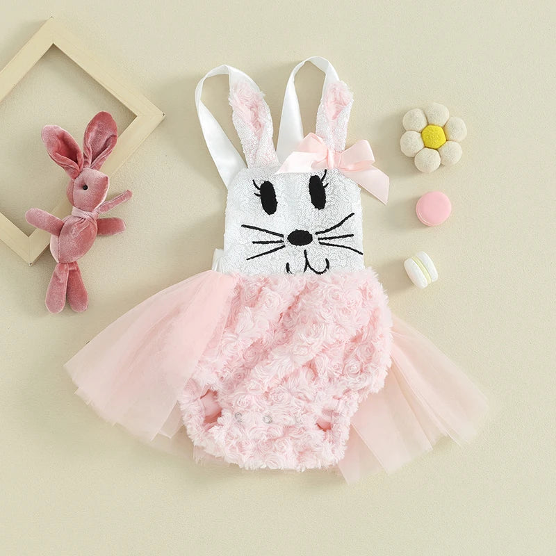 KMK - Easter Sequin Bunny Sleeveless Romper