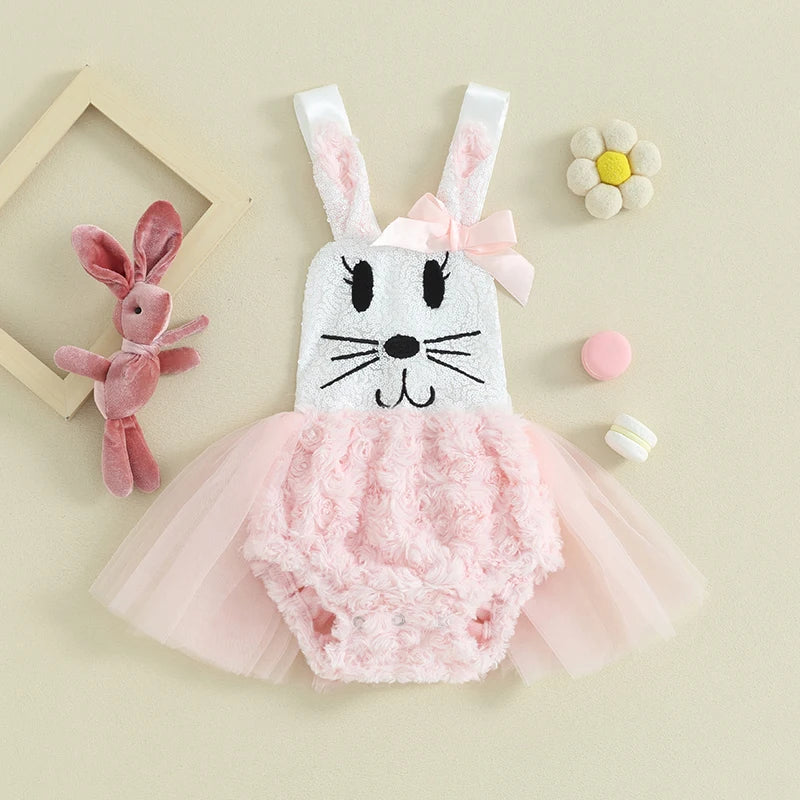 KMK - Easter Sequin Bunny Sleeveless Romper