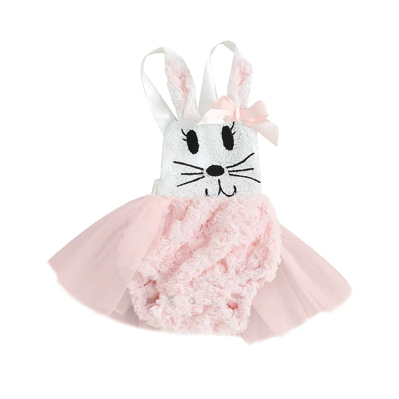 KMK - Easter Sequin Bunny Sleeveless Romper