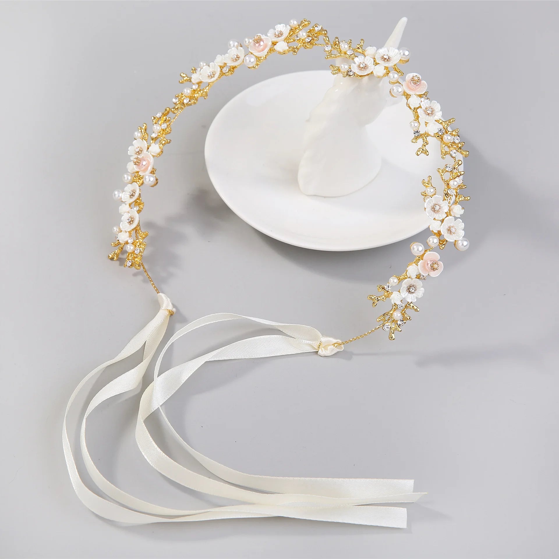 KMK - Elegant Flower Pearl Headband