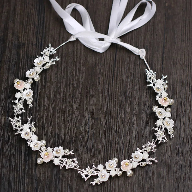 KMK - Elegant Flower Pearl Headband