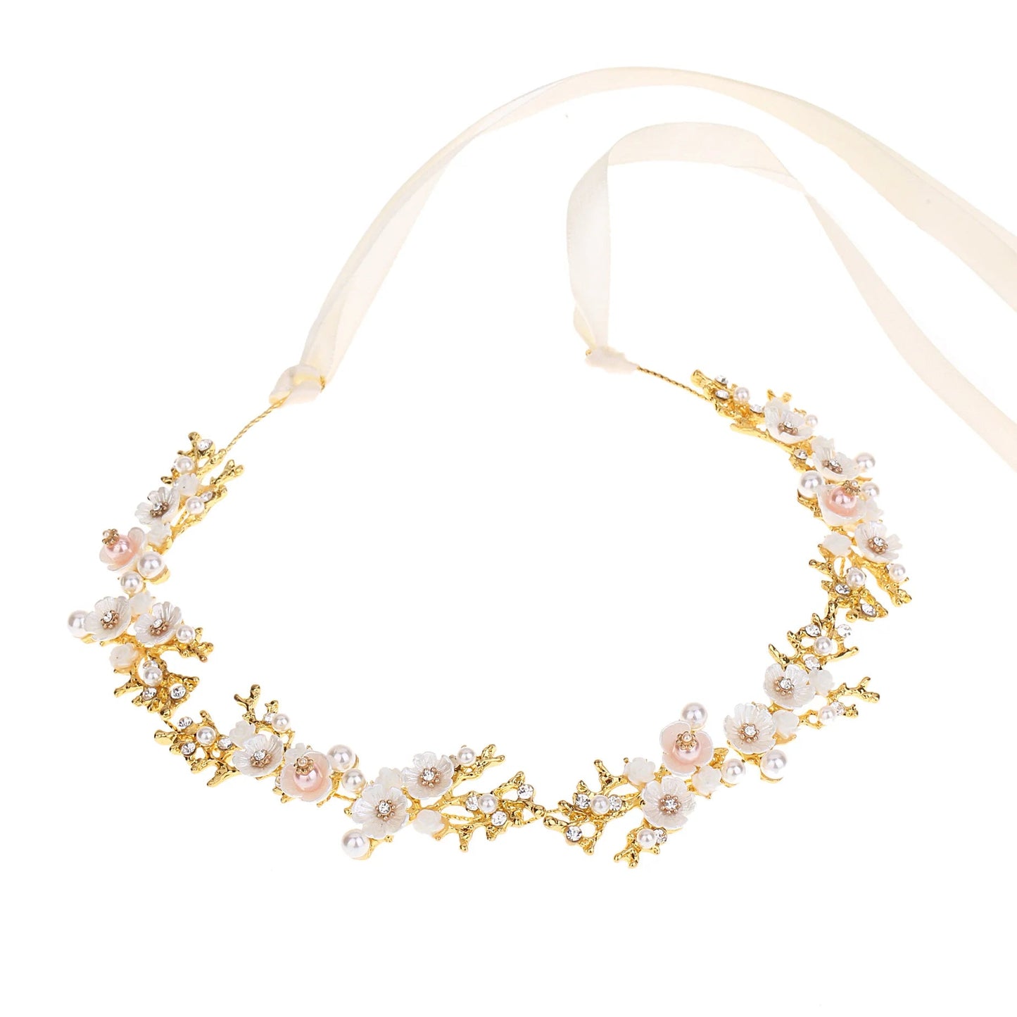 KMK - Elegant Flower Pearl Headband