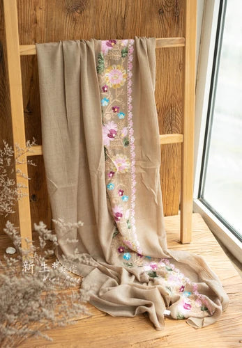 KMK -Embroidered Flower Cotton Blankets