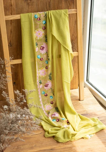 KMK -Embroidered Flower Cotton Blankets