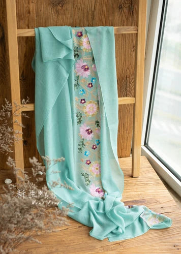 KMK -Embroidered Flower Cotton Blankets