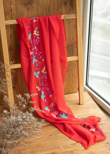 KMK -Embroidered Flower Cotton Blankets