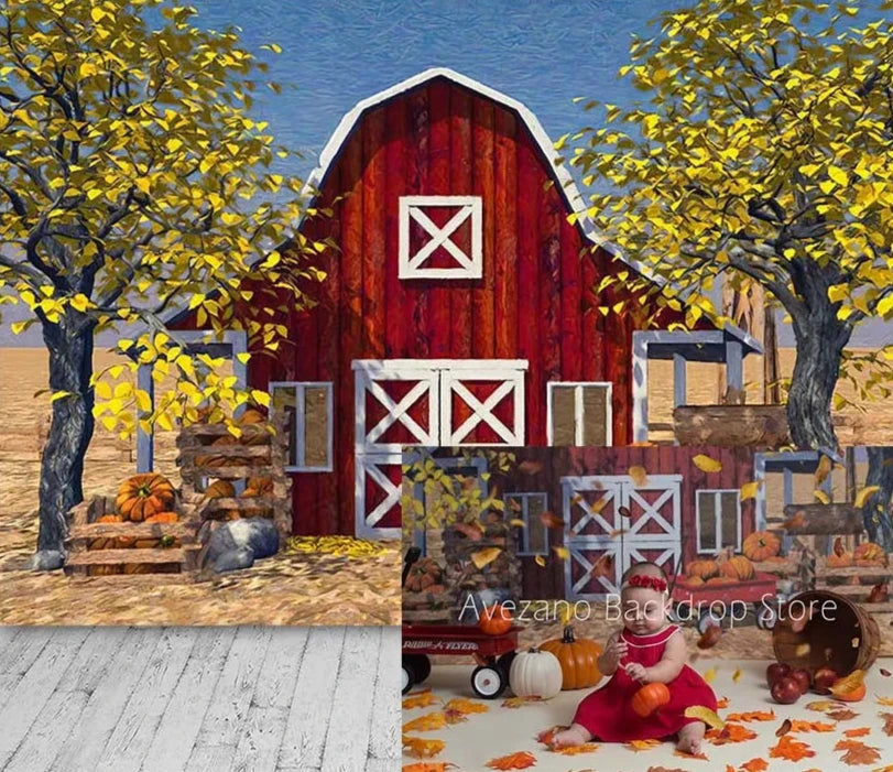 KMK - Fall Farm Pumpkin Backdrop