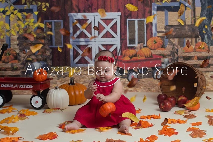 KMK - Fall Farm Pumpkin Backdrop