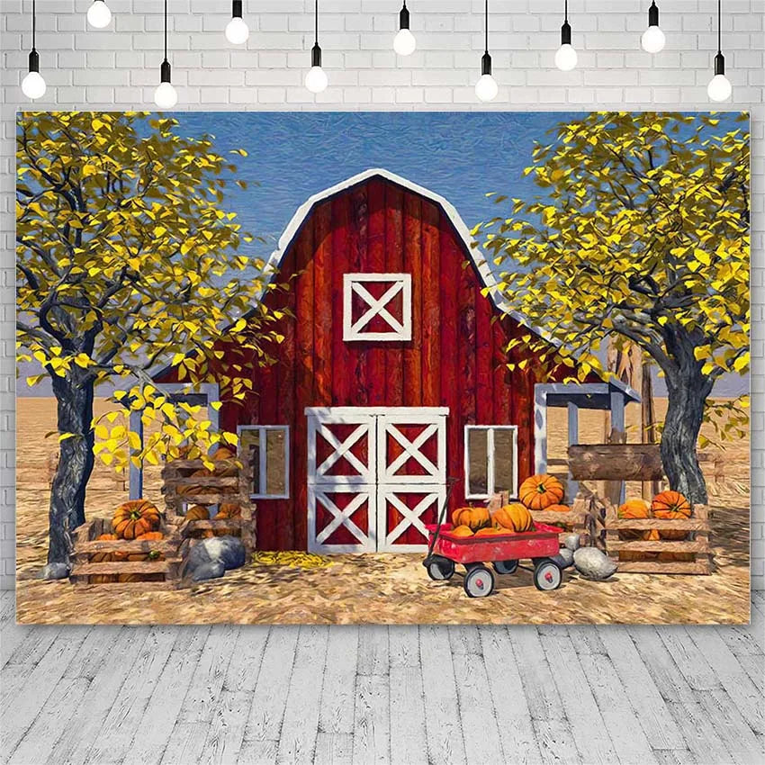 KMK - Fall Farm Pumpkin Backdrop