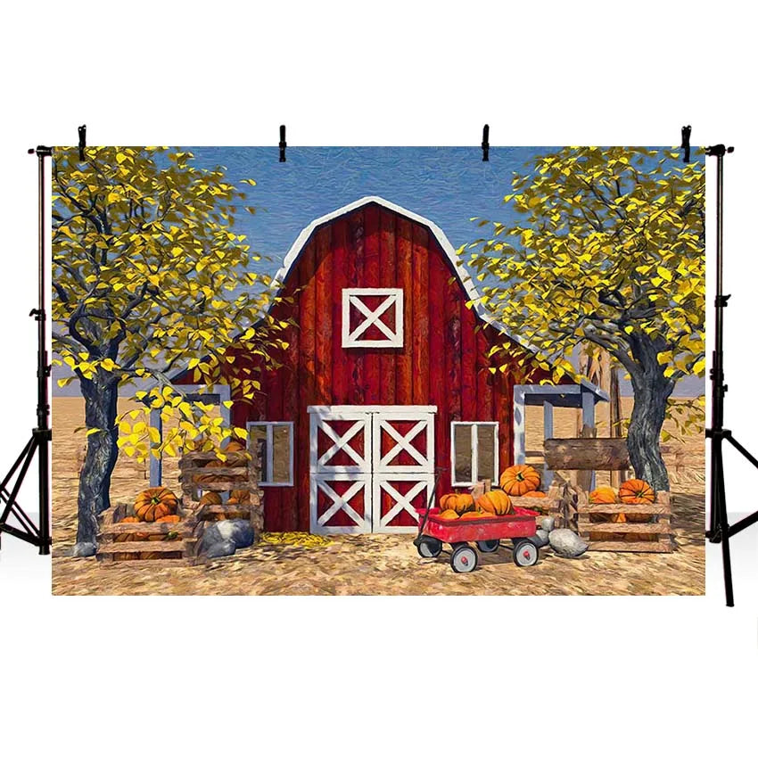 KMK - Fall Farm Pumpkin Backdrop