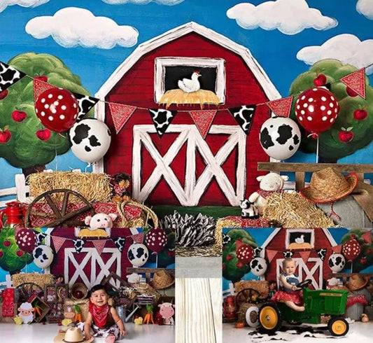 KMK - Farmyard Barn Backdrop