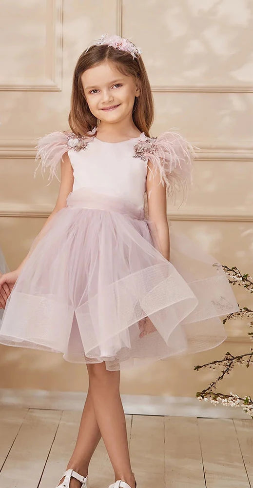 KMK - Feathers Tulle Dress