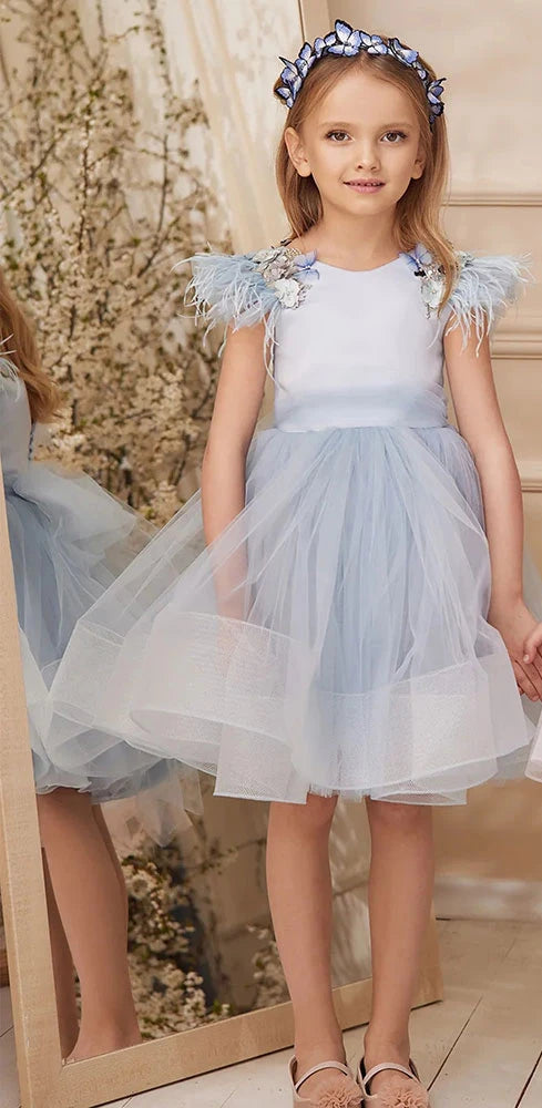 KMK - Feathers Tulle Dress