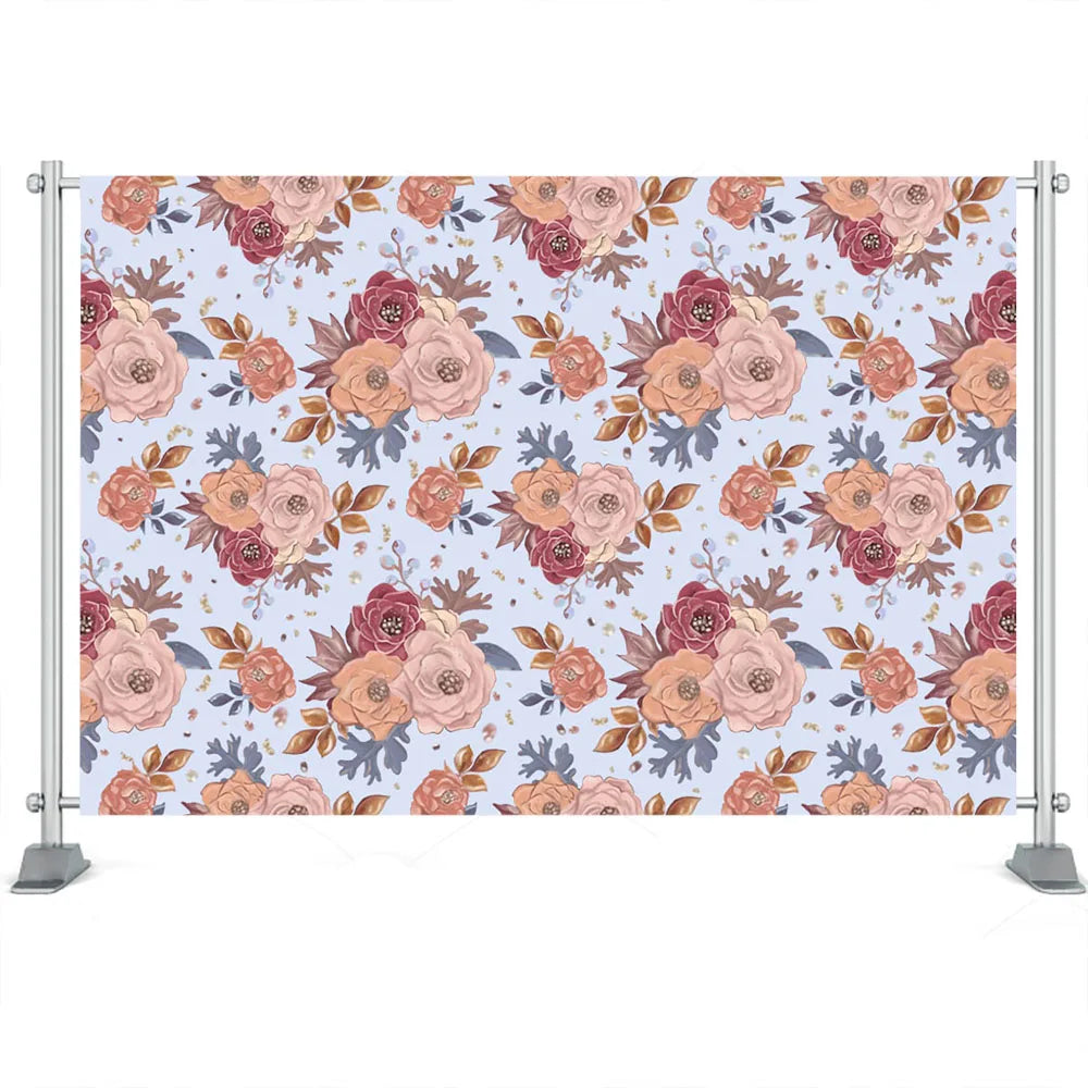 KMK - Floral Dark Pink Backdrop