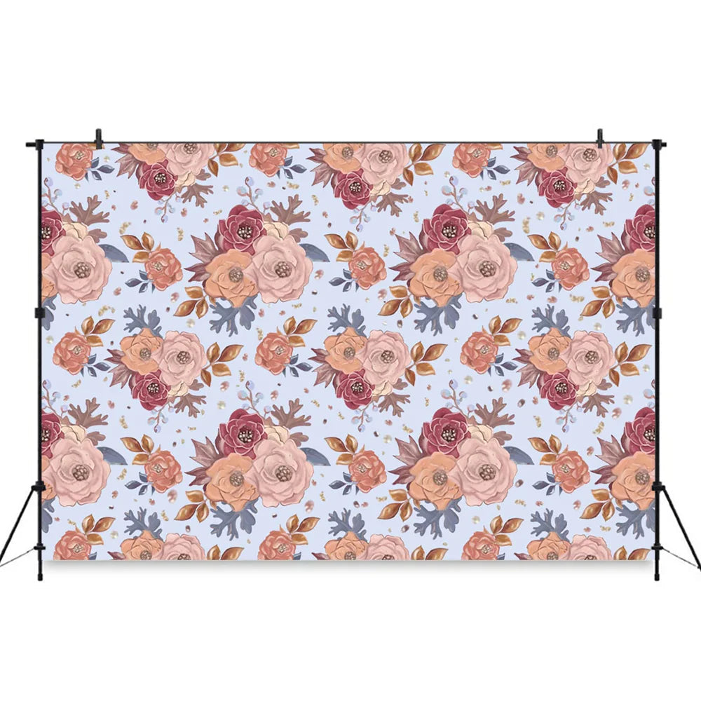 KMK - Floral Dark Pink Backdrop