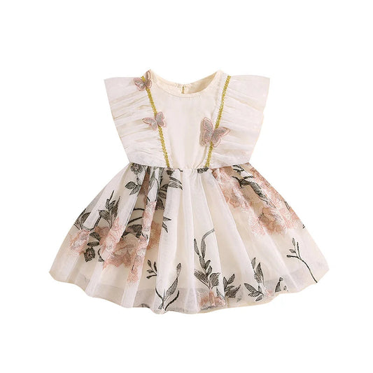 KMK - Floral Embroidery Tutu Dress