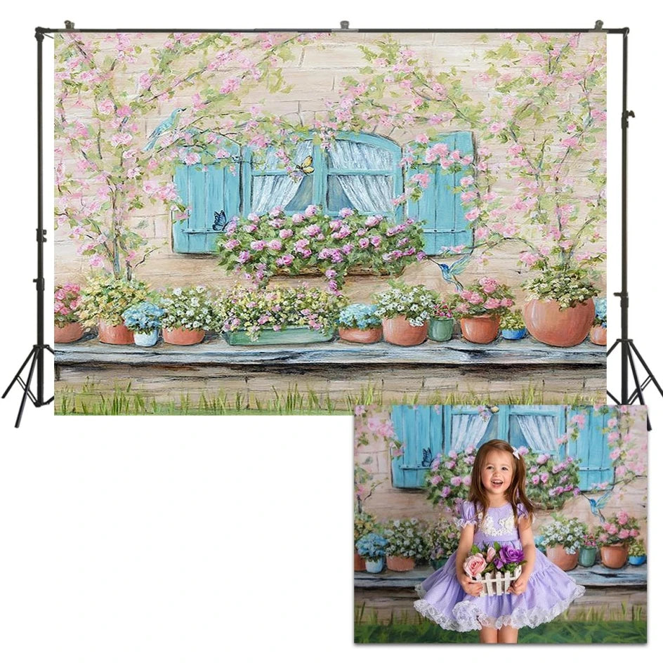 KMK - Floral Garden Window backdrop