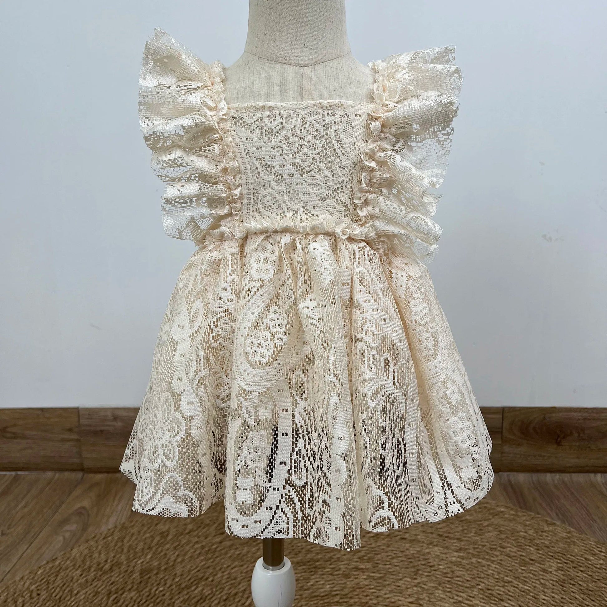 KMK - Floral Lace Ruffle Princess Dress