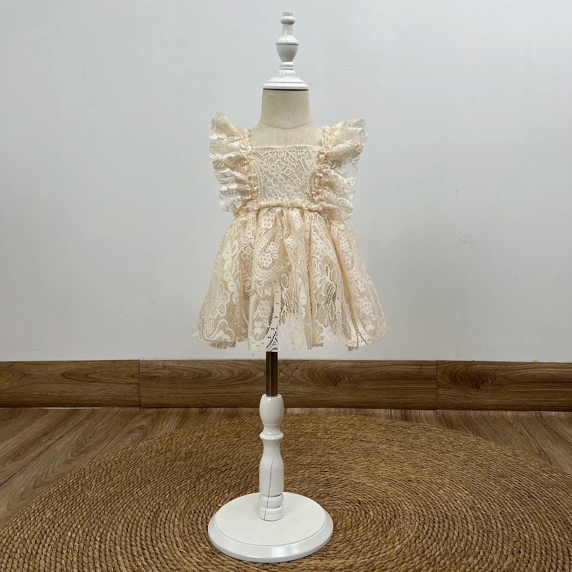 KMK - Floral Lace Ruffle Princess Dress