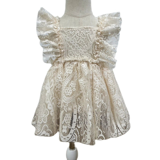 KMK - Floral Lace Ruffle Princess Dress