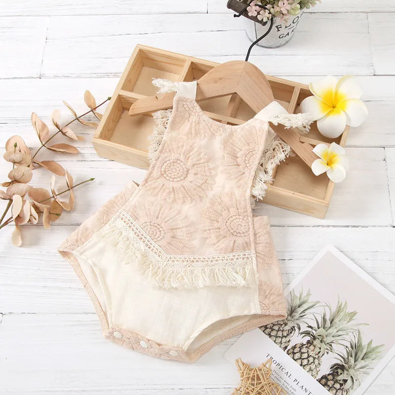 KMK - Floral Lace Sleeveless Romper