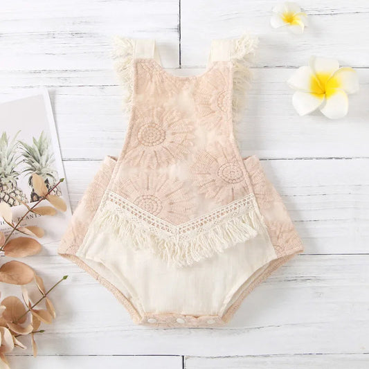 KMK - Floral Lace Sleeveless Romper