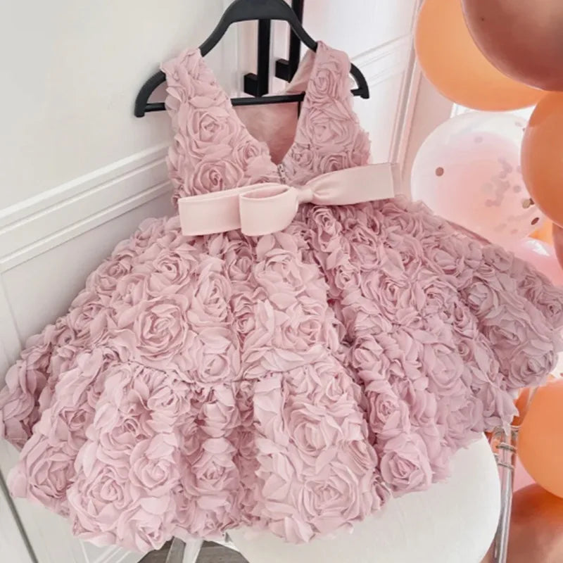 KMK - Floral Ruffled Princess Tutu Dress