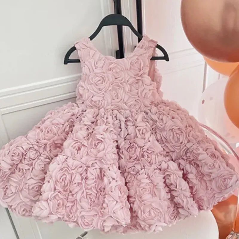 KMK - Floral Ruffled Princess Tutu Dress