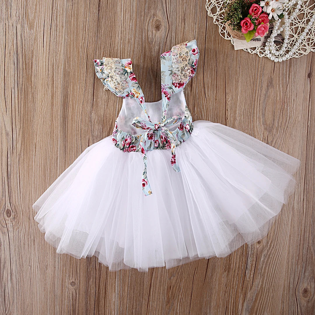 KMK - Floral Tulle Party Dress