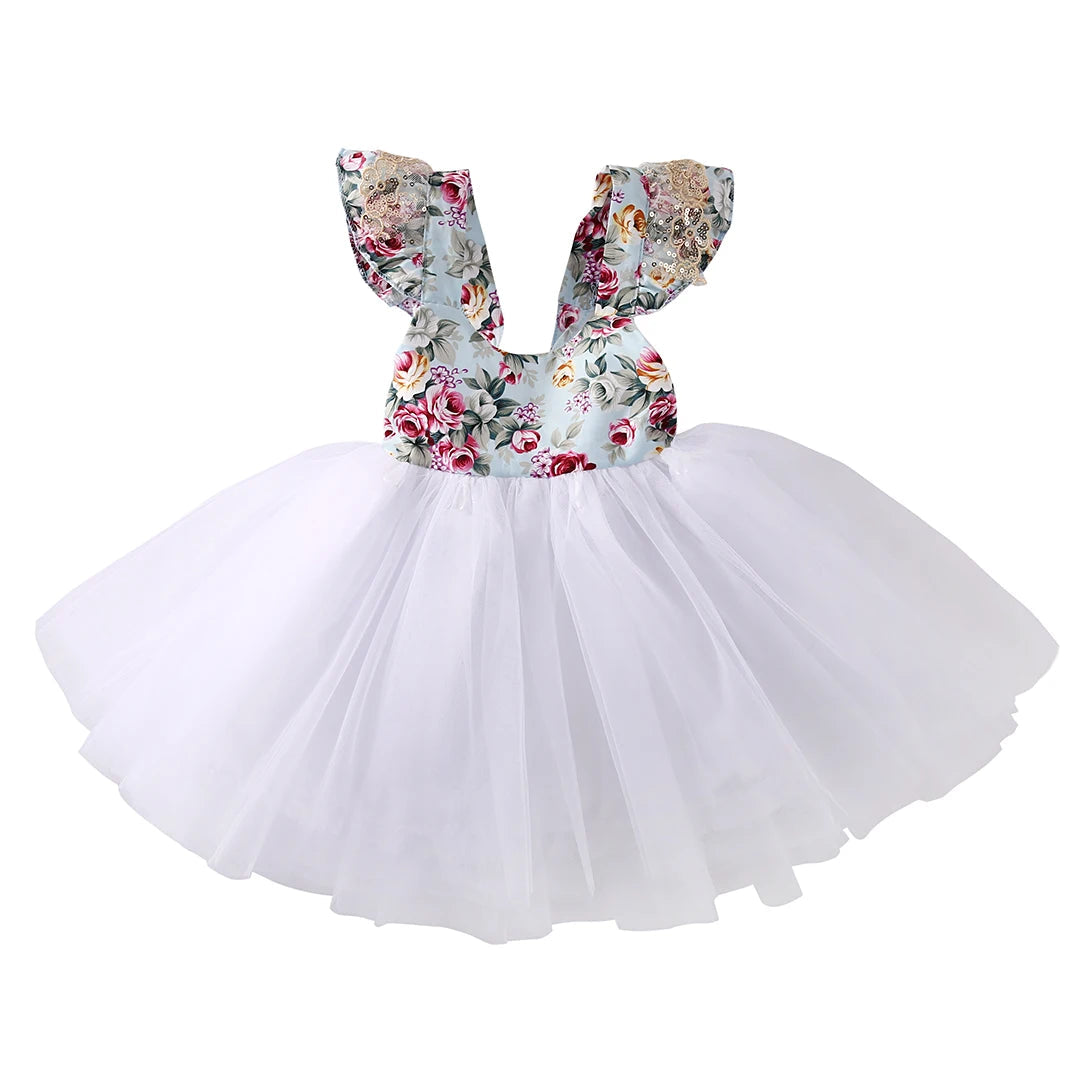 KMK - Floral Tulle Party Dress