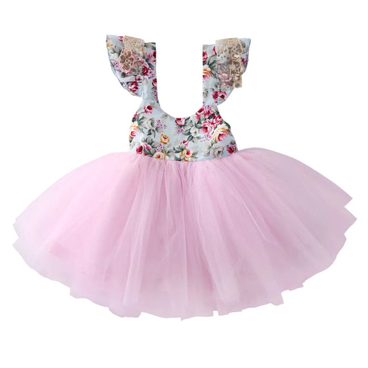 KMK - Floral Tulle Party Dress