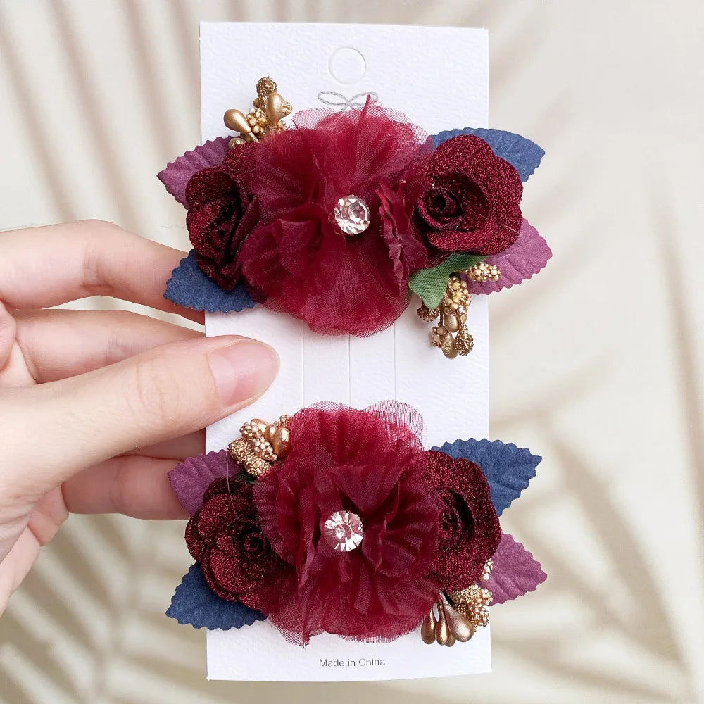 KMK - Flower Hair Clips 2pc Set