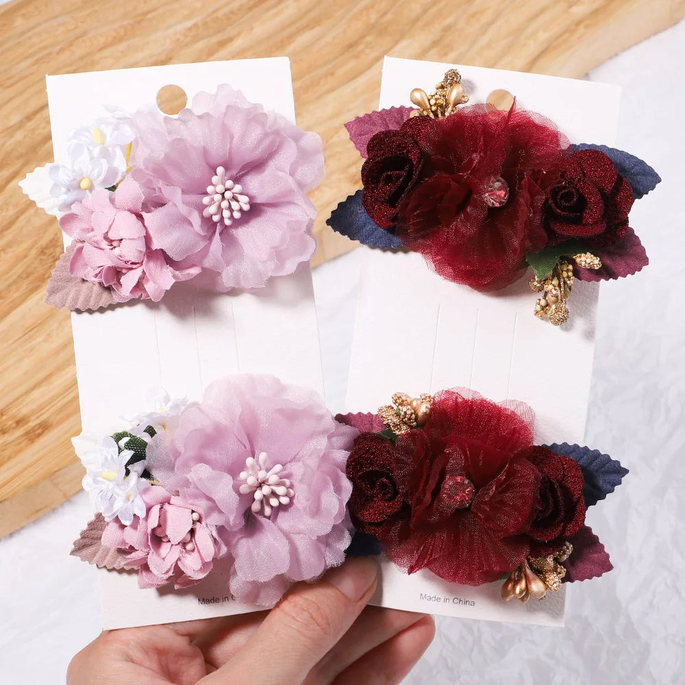 KMK - Flower Hair Clips 2pc Set