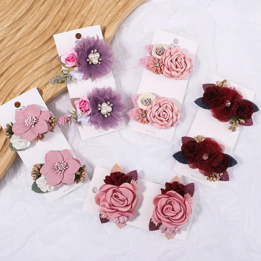 KMK - Flower Hair Clips 2pc Set