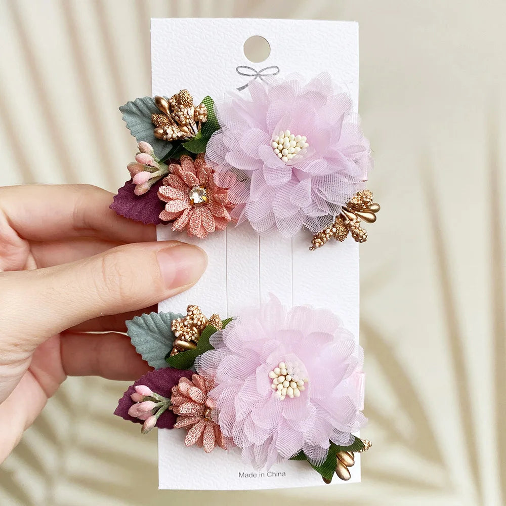 KMK - Flower Hair Clips 2pc Set