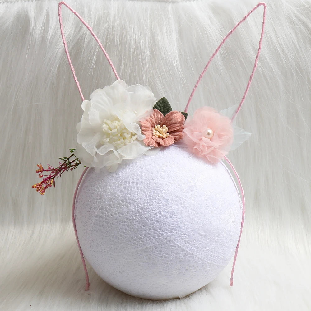 KMK - Flower Rabbit Ears Bunny Headband