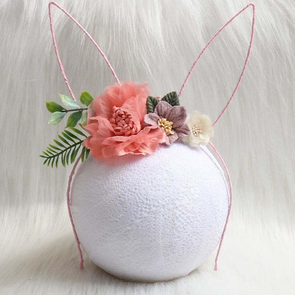 KMK - Flower Rabbit Ears Bunny Headband