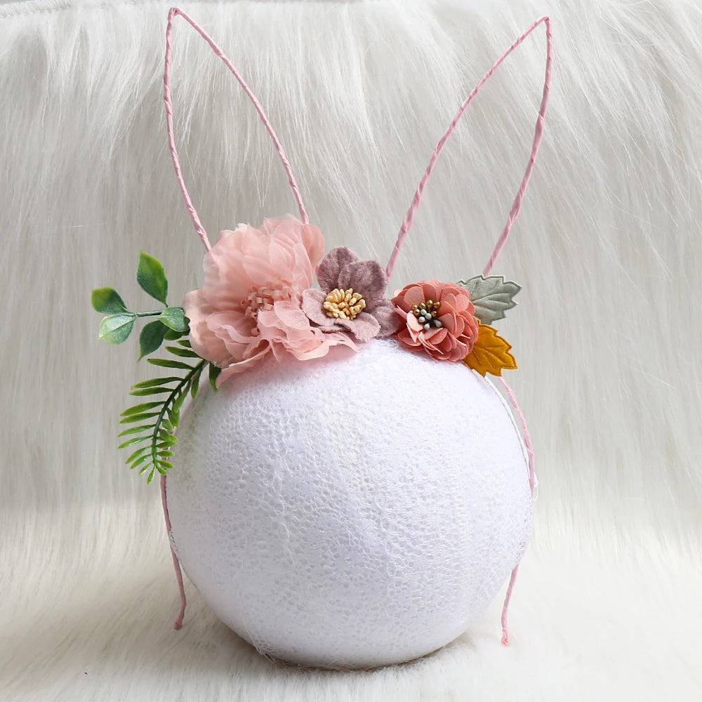 KMK - Flower Rabbit Ears Bunny Headband