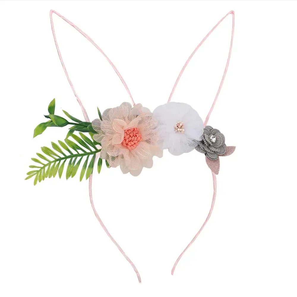 KMK - Flower Rabbit Ears Bunny Headband