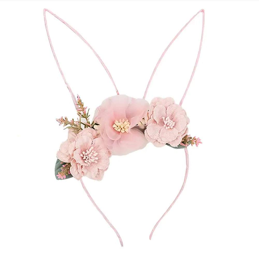 KMK - Flower Rabbit Ears Bunny Headband