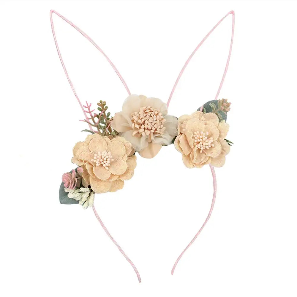 KMK - Flower Rabbit Ears Bunny Headband